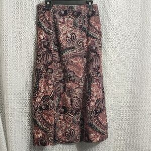 Elementz Paisley Maxi Skirt in Red and Brown